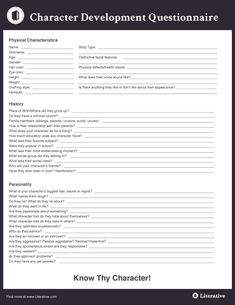 the character development question sheet is shown