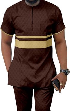 African Men Clothing Dashiki Shirts and Pants 2 Piece Outfits Crop Top Attire Short Sleeve Plus Size Casual Senator For Men 2024, Dashiki Styles For Men, Ankara For Men African Style, Men Ankara Styles Outfit, African Wear For Women, Outfits Crop Top, African Dashiki Shirt