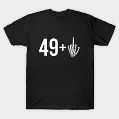 a black t - shirt with the number 94 and hand print