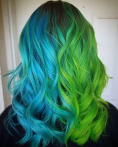 Green Hair Color Ideas, Blue And Green Hair, Green Hair Color, Blue Green Hair, Dyed Hair Blue