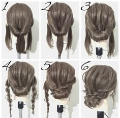 @gillianvidegar Chignon Simple, डिजाइनर कपड़े, Diy Updo, Hairstyles Girl, Low Bun Hairstyles, Hairstyles For Prom, Work Hair, Shoulder Hair