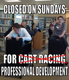 people sitting in chairs with the words closed on sunday's for art racing professional development