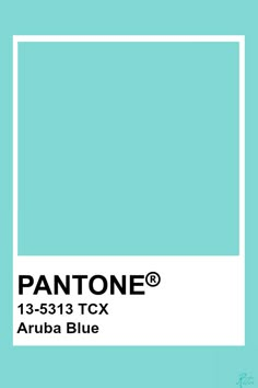 the pantone color is aqua blue