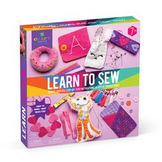 Learn To Sew Kit-Kidding Around NYC Childs Play, Sewing Stitches, Doll Sewing Patterns, Needle Book, Activity Kits, Sewing Kit, Sewing Projects For Beginners, Craft Set, Kits For Kids