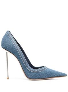 Le Silla Shoes, Women Dress Shoes, Gladiator Shoes, Denim Heels, Shoes Heels Classy, Denim Chic, Blue Pumps, Super High Heels, Suede Boots Knee High