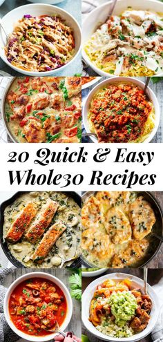 20 quick and easy whole 30 recipes to make in less than 10 minutes or less