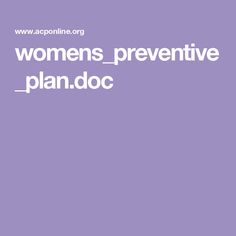 the words women's prevent plan doc are shown in white on a purple background