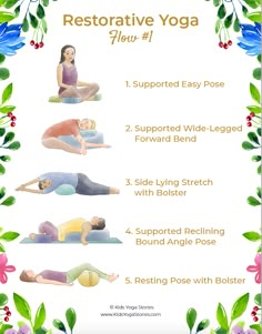 a poster showing the benefits of restorative yoga