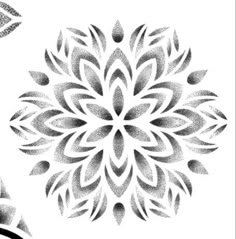 a black and white drawing of a flower