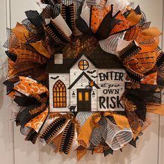 a wreath made to look like a house