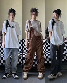 Tomboy Winter Outfits, Masculine Girl Outfits, China Street Fashion, Asian Streetwear, Baggy Clothes, Tomboy Style Outfits, Futuristic Fashion, Korean Girl Fashion, Easy Trendy Outfits