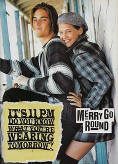 an advertisement for merry go tomorrow with two people hugging each other on the front cover