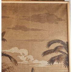 Pair of framed, hand painted wallpaper panels, mounted on canvas after Joseph Dufour (1754-1827) depicting a Neoclassical garden scene with figures and statuary. Art Deco Frame, Alberto Giacometti, Hand Painted Wallpaper, Andrew Wyeth, Loloi Rugs, Painting Wallpaper, Neoclassical, Print Wallpaper, Wallpaper Panels