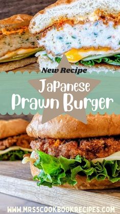 Prawn-Cutlet-Burger-Recipe Fried Shrimp Burger, Japanese Tartar Sauce Recipe, Prawn Burger, Shrimp Patty, Meat Patty Recipe, Shrimp Burger Recipe, Japanese Burger, Fish Burger Recipe, Homemade Food Recipes