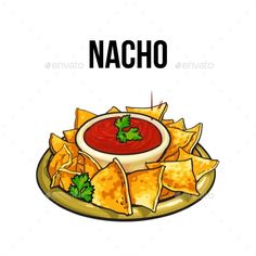 nacho with salsa sauce and tortilla chips - food objects