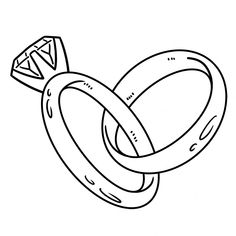 two wedding rings with a diamond in the middle coloring page free printable pages for kids