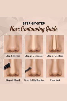 Contouring Guide, Before And After Makeup Transformation, Hair Masks For Damaged Hair, Contour Nose, Homemade Hair Masks, Contour Guide, Pro Makeup Tips, Attire Guide, How To Contour Your Face