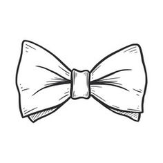 a hand drawn bow tie on a white background