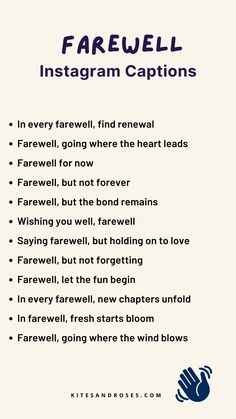 a white poster with the words farewell on it