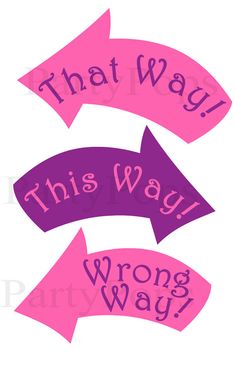 two pink arrows with the words, that way and wrong way on each one side