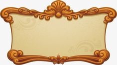 an old fashioned frame with scrolls and swirls on the edges is shown in gold