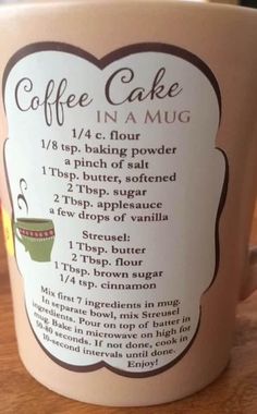 coffee in a mug with instructions on the side