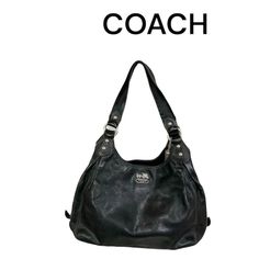 Coach Womens Leather Madison Maggie Zip Snap Hobo Shoulder Bag Black Features: Style 14336 Black Leather Lined Sateen Fabric Brand Logo Detail Double Strap 3 Main Compartment Inner Pockets Magnetic Snap & Zipper Closure Slip Pockets Zipper Pocket Coach Tags Tags: Classic, Outdoor, Leather, Casual, Goingout, Party, Office, Formal, Chic, Hobo , Purse, Business, Western, Tote, Shoulder Bag, Hobo, Collectible Condition: Great Condition ( Some Marks Inside , ( See Pic) Purse Business, Formal Chic, Hobo Shoulder Bag, Classic Outdoor, Hobo Purse, Black Features, Shoulder Bag Black, Shoulder Tote Bag, Coach Bags