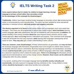 the ielts writing task is shown in blue and white with yellow lettering on it