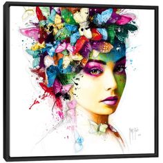 L'effet Papillon by Patrice Murciano canvas art arrives ready to hang, with hanging accessories included and no additional framing required. Every canvas print is hand-crafted in the USA, made on-demand at iCanvas and expertly stretched around 100% North American Pine wood stretcher bars. We only use industry leading archival UltraChrome® Giclée inks to achieve the most vivid and high-definition prints possible. Hair Craft, Pro Art, Diamond Dotz, Painting Woman, Butterfly Effect, Butterfly Hair, Art Model, Art Sur Toile, Framed Wall