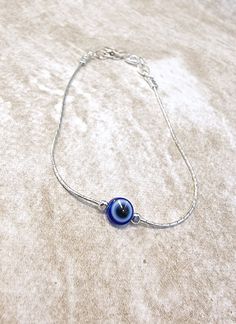 Silver evil eye bracelet for girl women Body Affirmations, Evil Eye Jewelry Bracelet, Anklet Tattoos For Women, Kada Design, Evil Eye Bracelet Silver, Silver Evil Eye Bracelet, Evil Eye Anklet, Evil Eye Hand, Silver Bracelet For Women