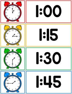 a set of ten numbers with different clocks on them, including 1 - 10 and 3 - 15