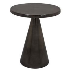 an image of a table that is black in color and has a round base on the top