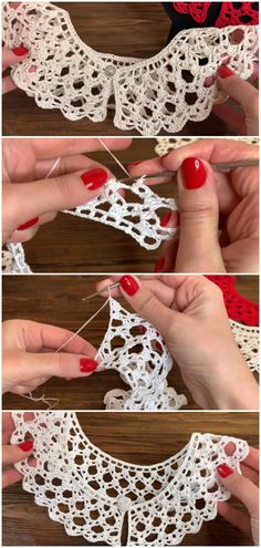 the instructions to crochet an elegant lace collar