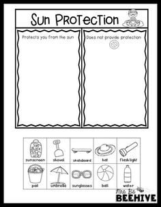 the sun protection worksheet for preschool