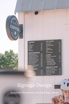 storefront sign, signage design, Coffee Shop Branding, Cafe Branding, Cafe Logo, Coffee Shop Logo, Coffee Shop Signage, Coffee Cafe, Great Logo Design, Design Café, Wayfinding Signage Outdoor Signage Design, Outdoor Business Signs, Brick And Concrete, Custom Business Signs, Outdoor Shop