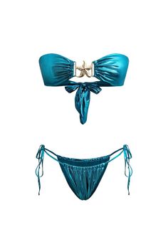 Metallic bikini - Mabel Love Co - Bikini Summer Beach Vacation Outfits, Starfish Decor, Backless Swimwear, Fabric Glitter, Beach Vacation Outfits, Jeans Outfit Summer, Crop Top Dress, Summer Swim Suits, Cute Swimsuits