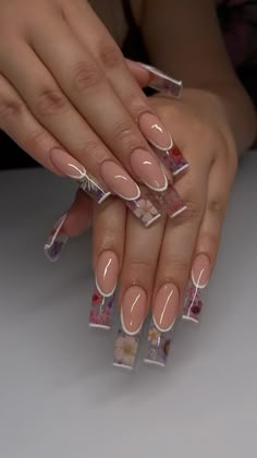 Clear Nail Designs With Glitter, Diy Acrylic Nails, Rhinestone Nails