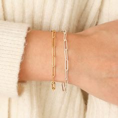 This gold paperclip chain bracelet is a great addition to your everyday jewelry collection! It will be your new go-to statement bracelet. Wear this gold bracelet alone or stack with other chic bracelets. Pair with Laurent Necklace. Gold filled chain Link Size - 3.7 x 13.2 mm Lobster clasp Nickel-free Gold Paperclip Bracelet For Everyday, Gold Paperclip Everyday Bracelet, Chic Gold Chain Paperclip Bracelet With Oval Links, Chic Oval Link Paperclip Chain Bracelet, Chic Adjustable Paperclip Link Bracelet, Paperclip Chain Link Bracelet, Gold Paperclip Bracelet With Cable Chain For Everyday, Gold Paperclip Bracelet With Cable Chain, Gold Paperclip Bracelet With Adjustable Chain For Everyday