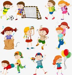 kids playing and running around the house with their toys illustration, transparent png clipart