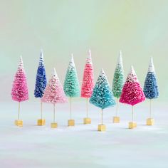 there are many small trees made out of candy