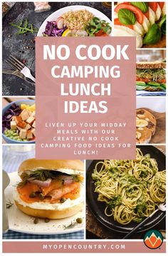 no cook camping lunch ideas with text overlay