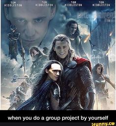 a movie poster with the caption when you do a group project by yourself