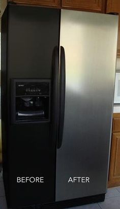 two refrigerators side by side in a kitchen