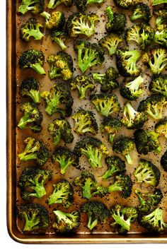 broccoli on a baking sheet with the title perfectly roasted broccoli