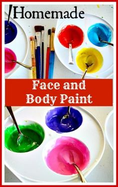 Easy 2 ingredient homemade face and body paint for kids. How To Make Face Paint, Diy Face Paint Recipe, Face Paint Recipe, Paint For Kids, Homemade Face Paints, Craft Recipes, Paint Recipe, Liquid Food, Face Painting Easy