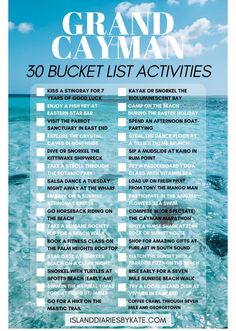 the grand cayhan bucket list is shown