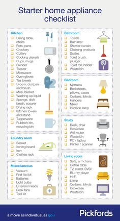 a poster with the words start home appliance checklist