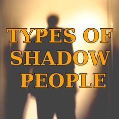 there is a man standing in front of a mirror with the words types of shadow people on it