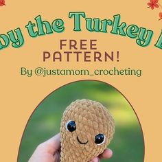 Turkey Crochet Pattern Free, Turkey Crochet Pattern, Turkey Crochet, Lemon Crochet, Instagram Pattern, Turkey Legs, Fun Baking, The Ark