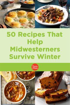 the cover of 50 recipes that help midwifers survive winter, including soups and bread